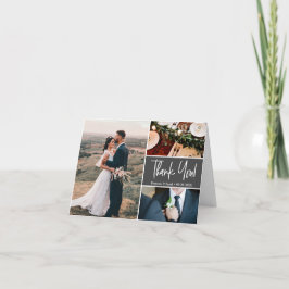 Cartão De Agradecimento Manual de Fotos Personalizadas de Casamento de Cin