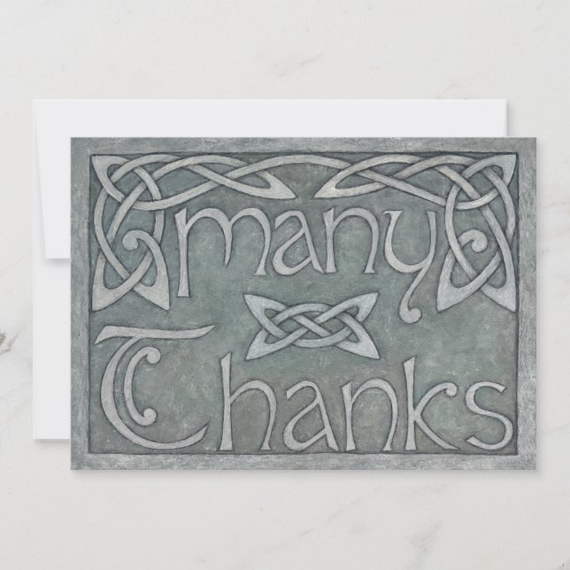 Cartão De Agradecimento "Many Thanks" Celtic Thank You Card (Frente)