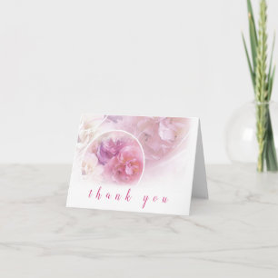Cartão De Agradecimento Mão de Obrigado Script Rosas Elegantes em Aquarela