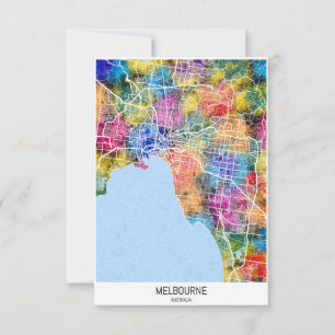 Cartão De Agradecimento Mapa da Cidade de Melbourne, Austrália