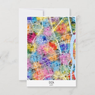 Cartão De Agradecimento Mapa da Cidade do Egito