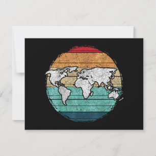 Cartão De Agradecimento Mapa do Mundo Retroativo