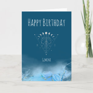 Cartão De Agradecimento Marble de sinal de estrela do zodipo de aniversári