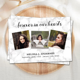 Cartão De Agradecimento Marble Forever In Our Hearts Sympathy Funeral
