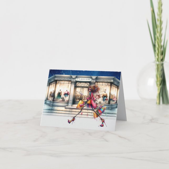 Cartão De Agradecimento Marca de moda. Boutique (Frente)