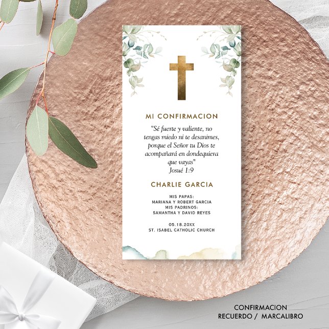 Cartão De Agradecimento Marcalibros, Recuerdo de Confirmación, Botánico (Criador carregado)