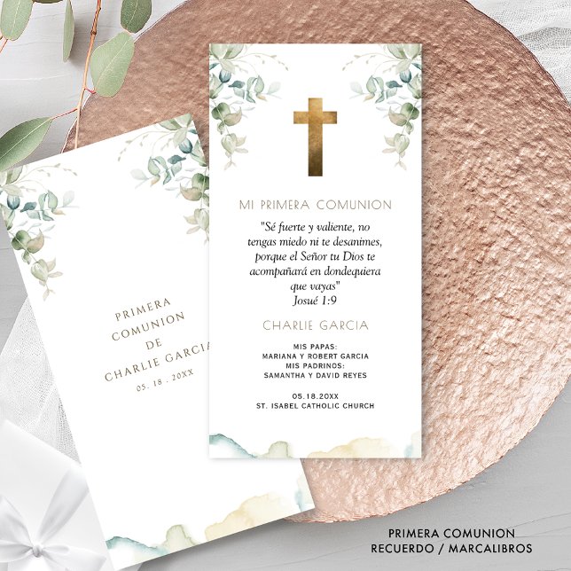 Cartão De Agradecimento Marcalibros, Recuerdo Primera Comunión Botánico (Criador carregado)