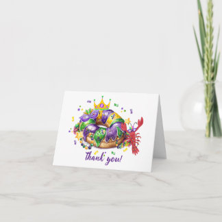 Cartão De Agradecimento Mardi Grass Queen Girl Folded Thank You Card