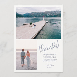 Cartão De Agradecimento Mares tranquilos obrigado do casamento de duas