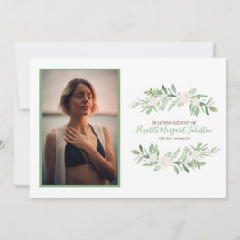 Cartão De Agradecimento Marfim elegante floral em funeral Loving da