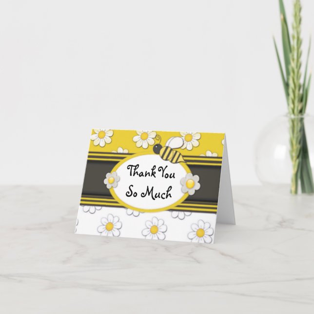 Cartão De Agradecimento Margarida Amarela Obrigada (Frente)