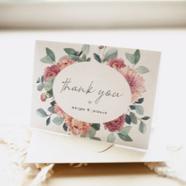 Cartão De Agradecimento MARGOT Dusty Rosa Blush Floral Bohemian Garden Tha