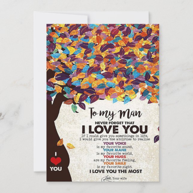 Cartão De Agradecimento Marido Para Meu Homem Eu Amo Marido (Frente)