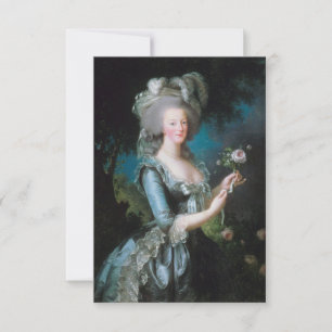 Cartão De Agradecimento Marie Antoinette com uma Rosa de Elisabeth Le Brun