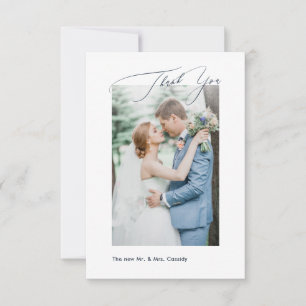 Cartão De Agradecimento Marinho Blue DIY cores Luxe Script Weding Obrigado