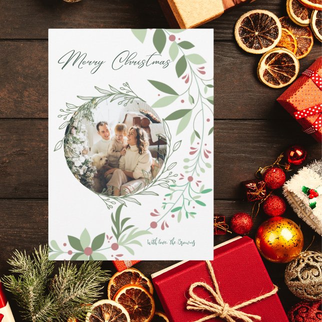 Cartão De Agradecimento Marinho de Fotografia de Natal Holly Botanical (Criador carregado)