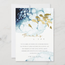 CARTÃO DE AGRADECIMENTO MARINHO DOURADO CHIC SUBÁGUA CHÁ DE FRALDAS DE PEI