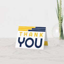 Cartão De Agradecimento Marinho e Bares Dourados Graduação Obrigado