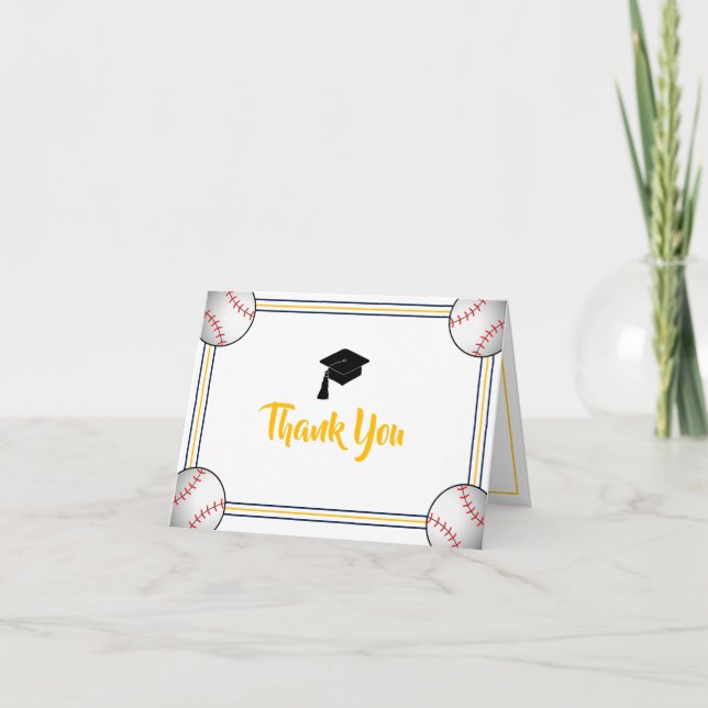 Cartão De Agradecimento Marinho e graduação Dourada (Frente)