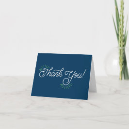 Cartão De Agradecimento Marinho e Verde limão Obrigado Notecard