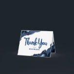 Cartão De Agradecimento Marinho Mitzvah bar Blue Agate Script Simples Míni<br><div class="desc">Certifique-se de que seu Bar favorito Mitzvah mostre seu apreço a todos que apoiaram seu evento de marco! Envie este cartões de agradecimentos legal, único, moderno e personalizado. A tipografia da escrita azul-marinho e Estrela de David sobrepõem um fundo branco mínimo com rochas azuis de aço acentuadas com veias falsas...</div>