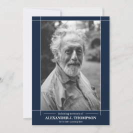 Cartão De Agradecimento Marinho moderno & branco em funeral Loving da