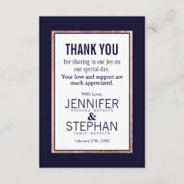 Cartão De Agradecimento Marinho Rosa Simples Azul De Linha Azul Obrigado C