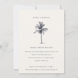 Cartão De Agradecimento Marinho Tropical Palm Tree Chá de fraldas Kraft Co