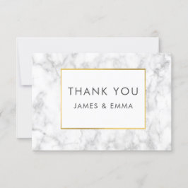 Cartão De Agradecimento Mármore Branco Moderno
