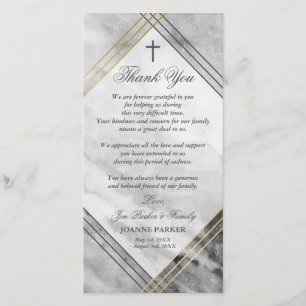Cartão De Agradecimento Mármore transversal & cinzento - obrigado da