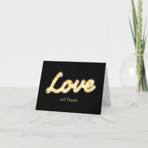 Cartão de Agradecimento Marquee Lights - preto