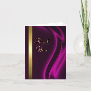 Cartão De Agradecimento Marquis Pink Silk Dourado Obrigado Notecard