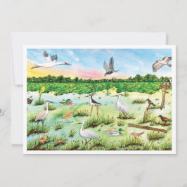 Cartão De Agradecimento Marsh Wetlands Flat Greeting Card