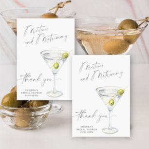 Cartão De Agradecimento Martini Obrigado Chuveiro de noiva