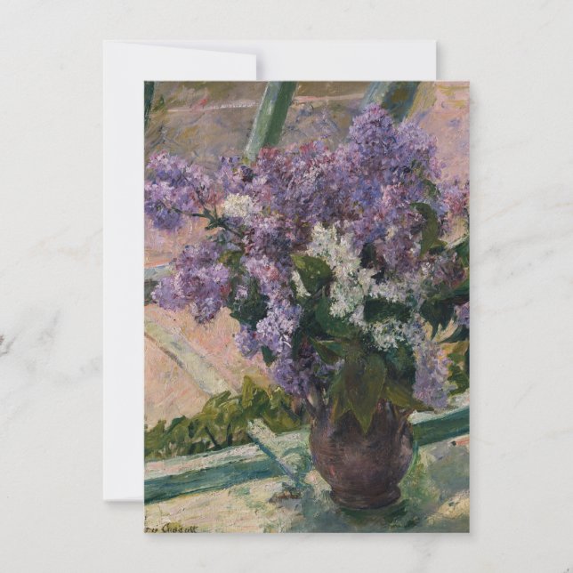 Cartão De Agradecimento Mary Cassatt - Lilacs em uma janela (Frente)
