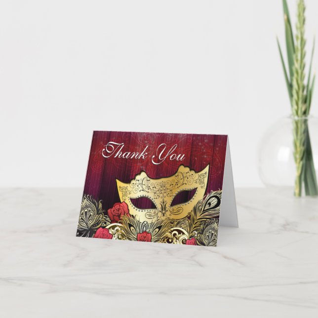 Cartão De Agradecimento Mascarada Obrigados que você placa (Frente)