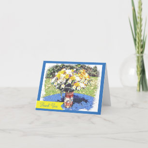 Cartão De Agradecimento Mason Jar Summer Floral Bouquet Thank You