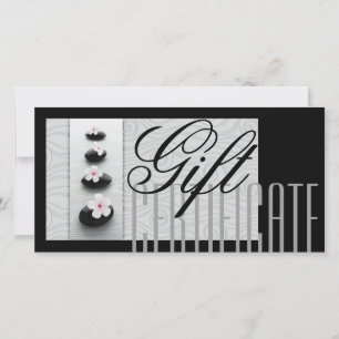 Cartão De Agradecimento Massage Spa Certificate Healing Black Stones