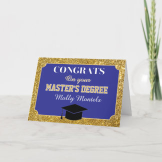 Cartão De Agradecimento Master's Degree Congrats! Personalized Card