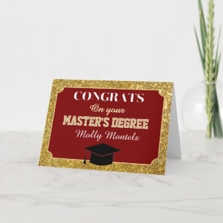 Cartão De Agradecimento Master's Degree Congrats! Personalized Card