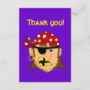 Cartão De Agradecimento Material customizável do pirata do homem do pirat