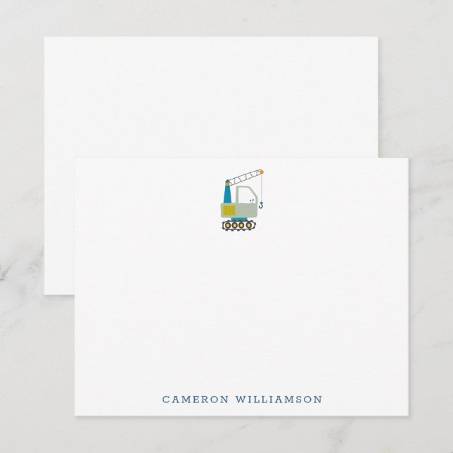 Cartão De Agradecimento Material Personalizado de Arte de Caminhão Azul (Frente/Verso)