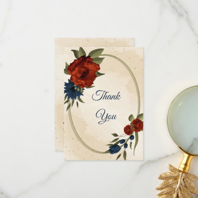 Cartão De Agradecimento matrizes de marinho laranja queimadas (Frente/Verso In Situ)