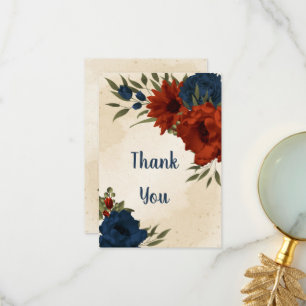 Cartão De Agradecimento matrizes de marinho laranja queimadas