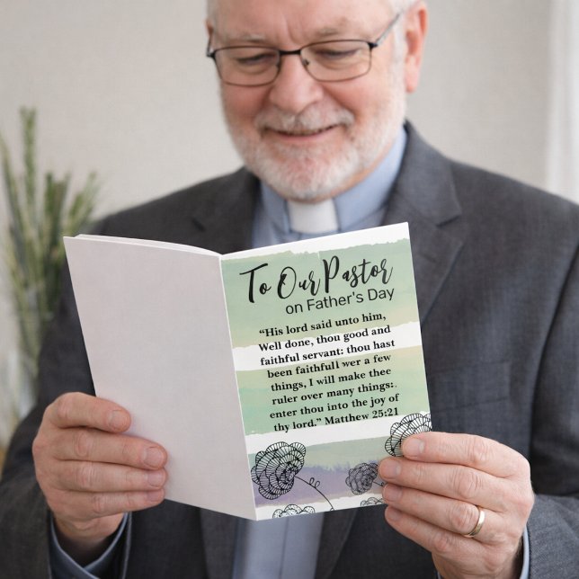 Cartão De Agradecimento Matthew 25:21 Dia de os pais de Apreciação do Past (Criador carregado)