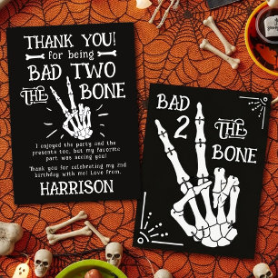 Cartão De Agradecimento Mau até os Ossos! Aniversário de 2 anos de Hallowe