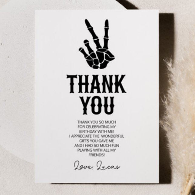 Cartão De Agradecimento Mau Dois - Festa Do segundo aniversário De Esquele (Criador carregado)