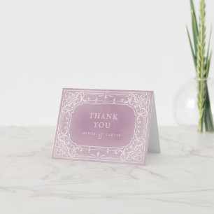 Cartão De Agradecimento Mauve elegante obrigado romântico