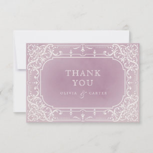 Cartão De Agradecimento Mauve elegante obrigado romântico
