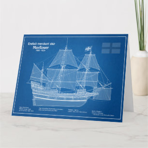Cartão De Agradecimento Mayflower - planos de projeto de navio ABD